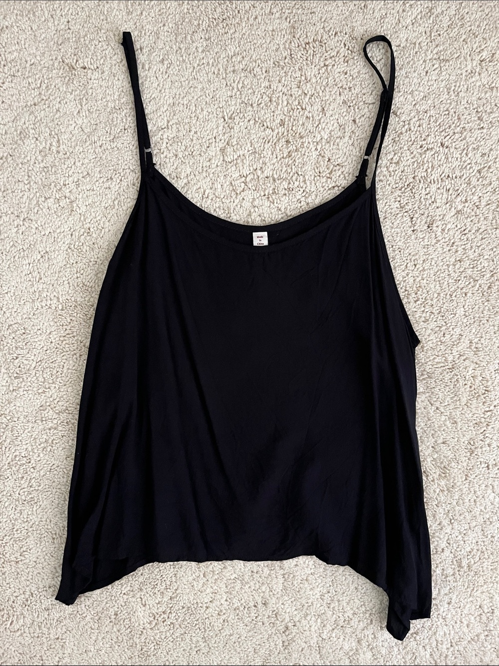 Mudd Black Flowing Adjustable-Strap Tank Top